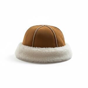 Genuine Sheepskin Shearling Lined Winter Hat Leather Alpine Aviator Large